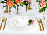 Place cards - Heart, rose gold, 10x5cm (1 pkt / 10 pc.)