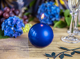 Candle Sphere, metallic, navy blue, 6cm (1 pkt / 10 pc.)