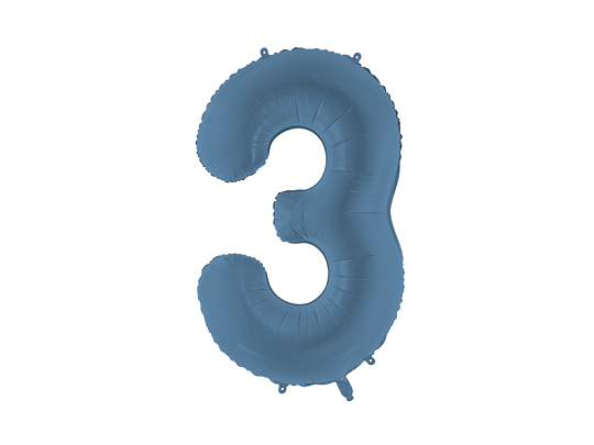 Foil Balloon Number ''3'', 86cm, navy blue