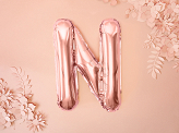 Foil Balloon Letter ''N'', 35cm, rose gold