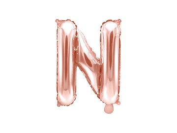 Foil Balloon Letter ''N'', 35cm, rose gold