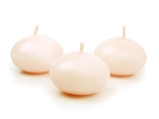 Floating candle disc, matt, cream, 4cm (1 pkt / 50 pc.)