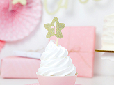 Cupcake toppers 1st Birthday, gold (1 pkt / 6 pc.)