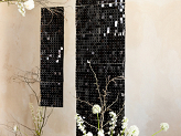 Sequin backdrop panel, square-shape, black, 30x30 cm