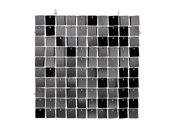 Sequin backdrop panel, square-shape, black, 30x30 cm