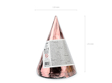 Party hats, rose gold, 16cm (1 pkt / 6 pc.)