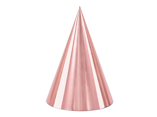 Party hats, rose gold, 16cm (1 pkt / 6 pc.)
