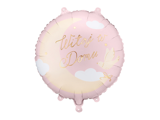 Foil balloon tablet Welcome Home, 35x35 cm, light pink