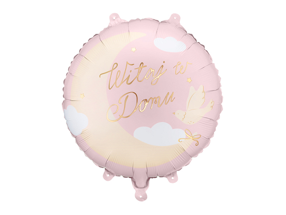 Foil balloon tablet Welcome Home, 35x35 cm, light pink