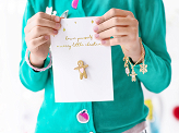 Card with enamel pin Gingerbread Man, 10.5x14.8cm