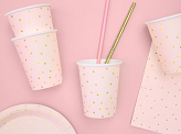 Cups Polka Dots, light pink, 260 ml (1 pkt / 6 pc.)