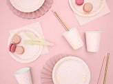 Cups Polka Dots, light pink, 260 ml (1 pkt / 6 pc.)