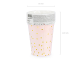 Cups Polka Dots, light pink, 260 ml (1 pkt / 6 pc.)