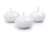 Floating candle disc, matt, white, 4cm (1 pkt / 50 pc.)