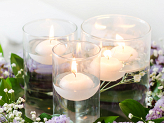 Floating candle disc, matt, white, 4cm (1 pkt / 50 pc.)