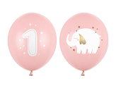 Balloons 30 cm, One year, Baby pink (1 pkt / 50 pc.)