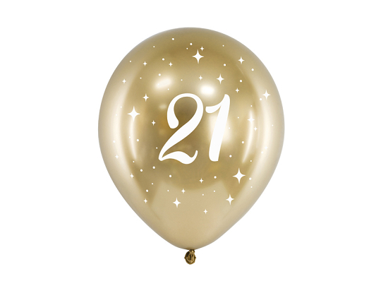 Glossy Balloons 30cm, 21, gold (1 pkt / 6 pc.)