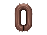 Foil Balloon Number ''0'', 86 cm, mocha