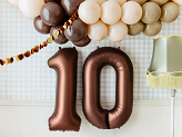 Foil Balloon Number ''0'', 86 cm, mocha