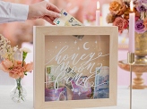 Wooden moneybox - Honeymoon fund, mix, 6x30x30 cm