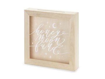 Wooden moneybox - Honeymoon fund, mix, 6x30x30 cm