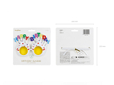 Glasses Cupcake Happy Birthday, 18.5x11.5 cm, white