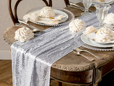 Sequin table runner, silver, 0.3 x 5 m