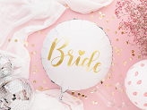 Foil balloon Bride 45cm, white