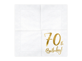 Napkins 70th Birthday, white, 33x33cm (1 pkt / 20 pc.)