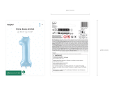 Foil Balloon Number ''1'', 72cm, light blue