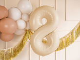 Foil Balloon Number ''8'', 72cm, beige