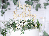 Wooden topper Happy Birthday, 16.5cm