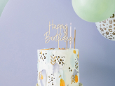 Wooden topper Happy Birthday, 16.5cm