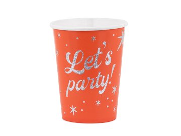 Cups Let's party!, 250 ml, orange (1 pkt / 6 pc.)