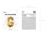 Foil Balloon Letter ''G'', 35cm, gold