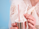 Paper Straws, light rose gold, 19.5cm (1 pkt / 10 pc.)