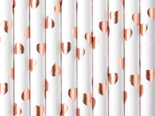 Paper Straws, light rose gold, 19.5cm (1 pkt / 10 pc.)
