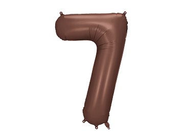 Foil Balloon Number ''7'', 86 cm, mocha