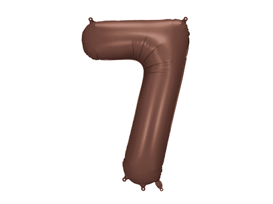 Foil Balloon Number ''7'', 86 cm, mocha