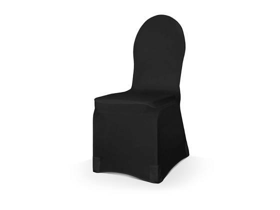 Chair cover, elastic matt fabric, black
