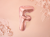 Foil Balloon Letter ''F'', 35cm, rose gold