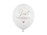 Balloons 30cm, Just Married, Pastel Pure White (1 pkt / 50 pc.)
