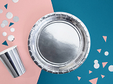 Round plates, silver, 23cm (1 pkt / 6 pc.)