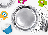 Round plates, silver, 23cm (1 pkt / 6 pc.)