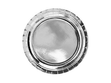 Round plates, silver, 23cm (1 pkt / 6 pc.)