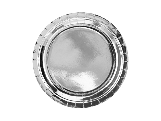 Round plates, silver, 23cm (1 pkt / 6 pc.)