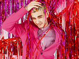 Party curtain, purple, 0.9 x 2.5m