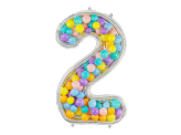 Number Frame '2' for Latex Balloons, 126cm, Silver