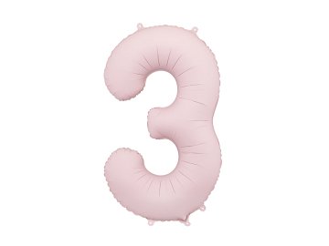 Foil Balloon Number ''3'', 86cm, light pink