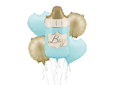 Foil balloon set Baby Bottle Boy, blue (1 pkt / 5 pc.)